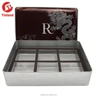 Beautifully printed rectangular large size cookie tin boxes with divider