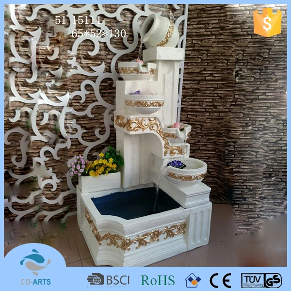 2015 Hot sale new style polyresin led modern garden fountain