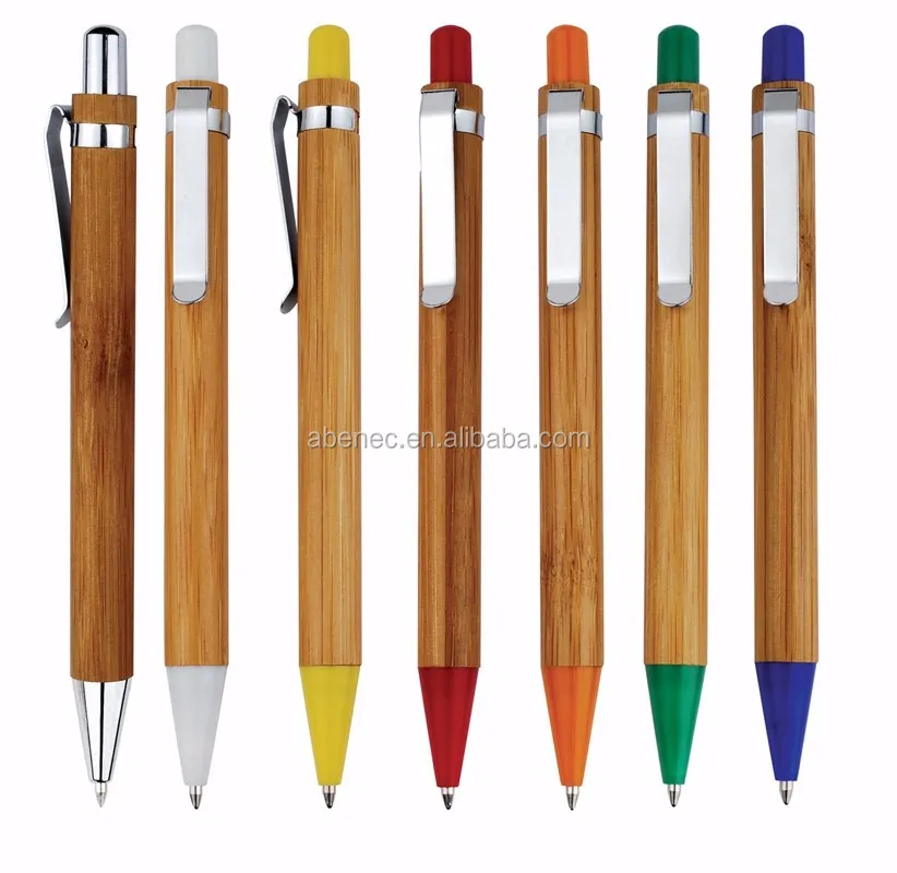 novelty gifts metal clip bamboo stylus ball pen with clients