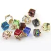 fashion shank faceted cut square cube glass button