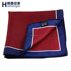Mens Handkerchiefs Paisley Screen Print Hand Rolled Silk Pre Folded Pocket Squares