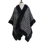 winter warm shawl scarf thick blanket scarf large soft cashmere custom fake fur pashmina scarf