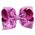 8 inch Jojo hair bow hot pink sequin bow kids accessories