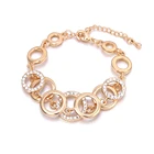 SL05934 14.5 グラムファッション韓国ホットシンプルな模造ゴールドメッキ積み重ねラウンドリングブレスレット