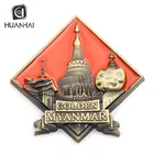 custom 3D logo enamel golden myanmar vietnam fridge magnet