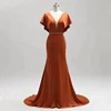 Latest Design Evening Gown Formal Dress Ladies Illusion Neckline Long Evening Dress