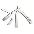 PARCO Stainless steel Folding Shaving Razor Straight Barber Razor with blade