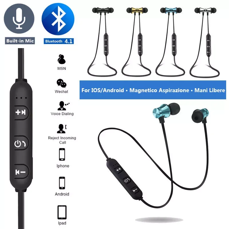 Hot Selling Blue Tooth 4.2 Wireless Headphone Sport Stereo Magnetic Earphone - ANKUX.COM
