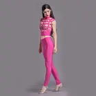 Lady keyhole with metal button 2017 hot pink bandage women's suit