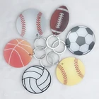 Personalized Customized Blank Vinyl Monogram Sporty Balls Acrylic Clear Disc Keychain