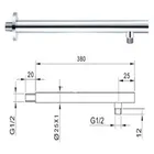 Wall Shower Head Extension Pipe Long Stainless Steel Arm Bathroom Home
