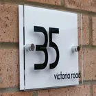 custom exterior wall mounted plastic acrylic home address house name room number door sign plate