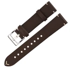 Leather Watch Strap Vintage Brown Coffee Color Stitch Custom Logo Straps