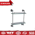 OEM/ODM standard double tier wall mount glass shelf brackets