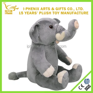 grey colored soft stuffed elephant plush toys with oem logo