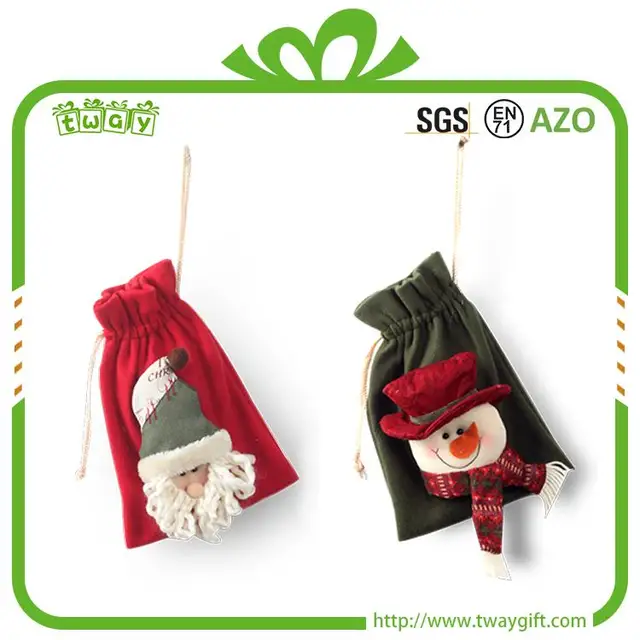 santa snowman small sacks christmas decorating candy bag xmas