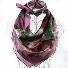 unique design digital print custom silk square scarf