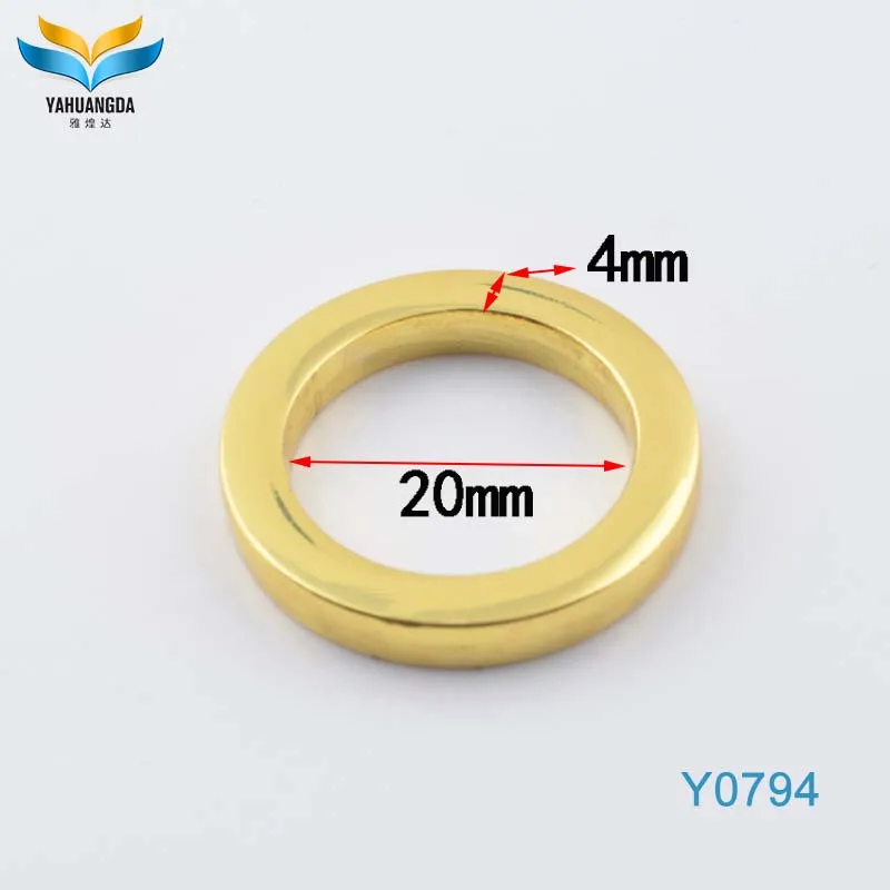 clutch handbag high polished light gold color customized decorative strap metal o shape ring