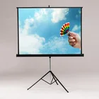 100" Projector 4:3 Projection Screen Tripod Pull-up Matte White