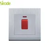 2017 BS standard 3*3 (86*86mm) D/C 45A water heater and air conditioner switch with neon