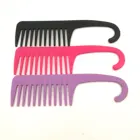 Mixed colors custom logo plastic wide tooth hanging detangling hair comb