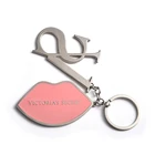 Custom fashion metal letter keychain / makeup mirror key chain promotional gifts