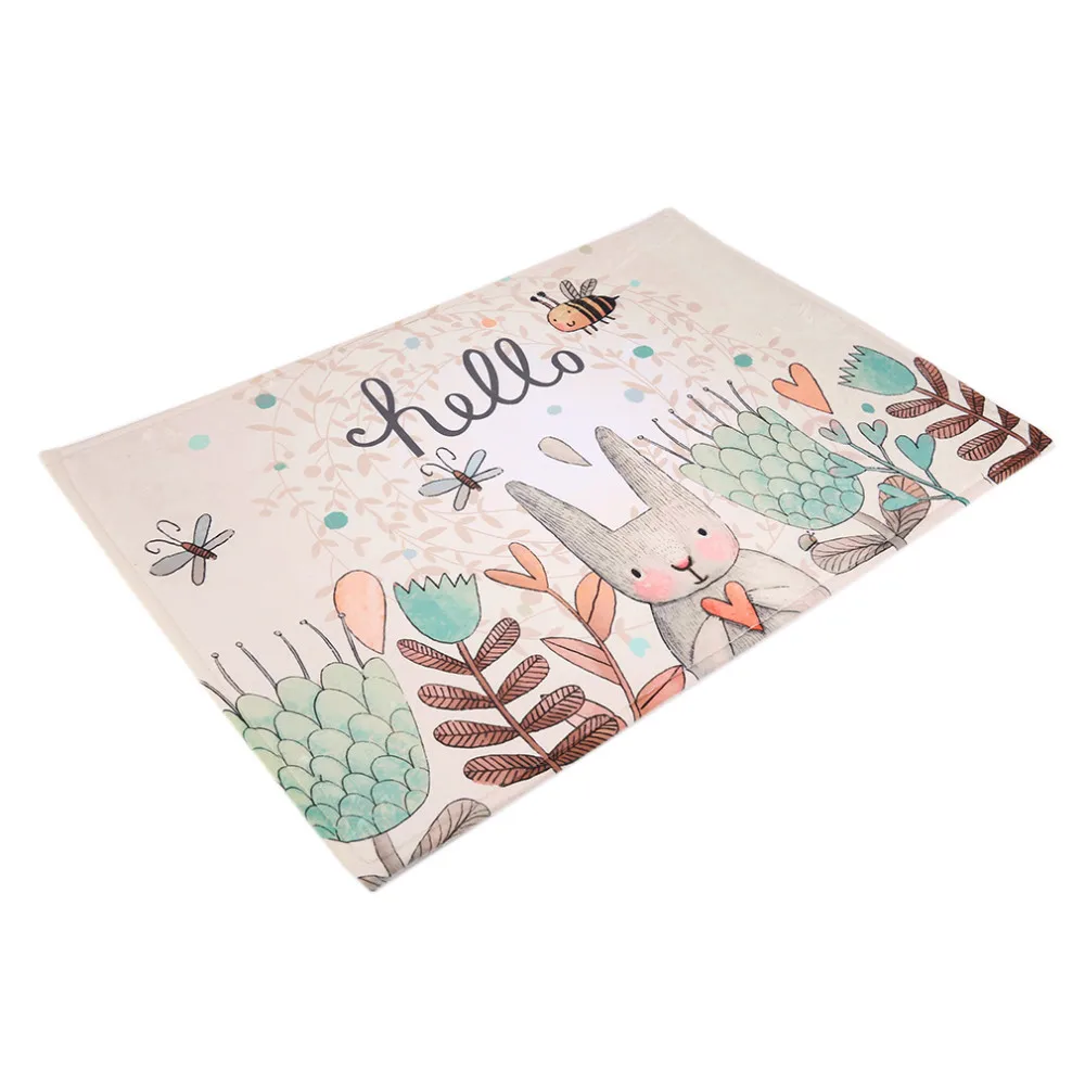 2016 Practical 1Pcs Fashion Kawaii Cartoon Rabbit Print Floor Mat Rectangle Carpet Doormats for Living Room Anti-Slip Rugs