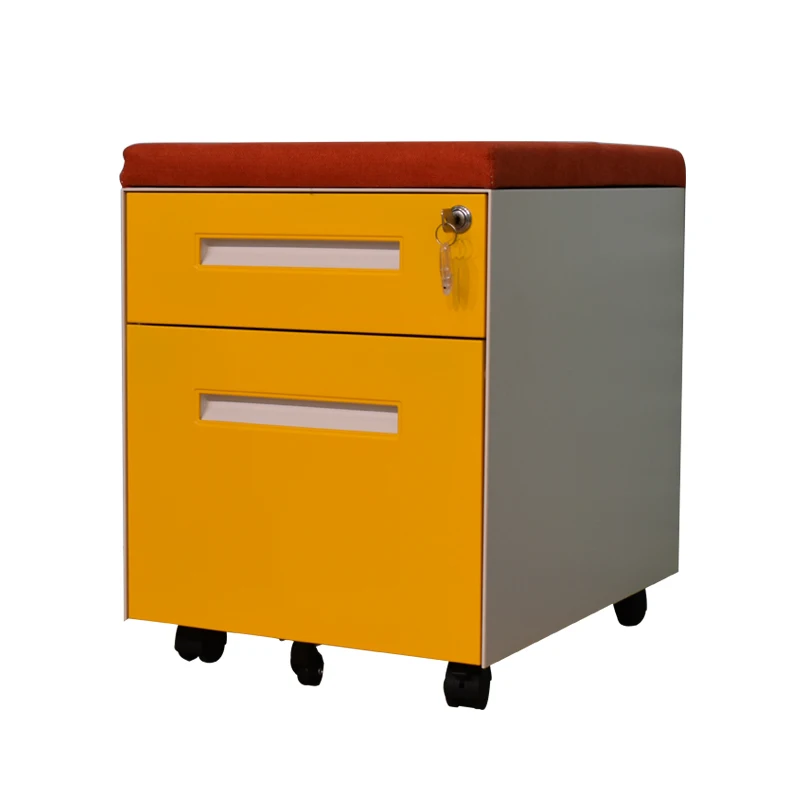 Multipurpose 2 Drawer Locking With Wheels Mobile Pedestal Rotating