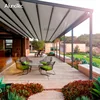 New Design Patio Pergola Canvas Canopy Retractable Carport Awning With Curtains