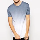 China Apparel Wholesale Men Clothing Gradual Color High Quality Longline Men's Polyester T Shirts