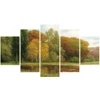 5pcs factory sale canvas painting living room background decorative HD wall painting lakeside green trees landscape