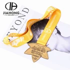 Custom 2d 3d metal leaf shape forest run medal