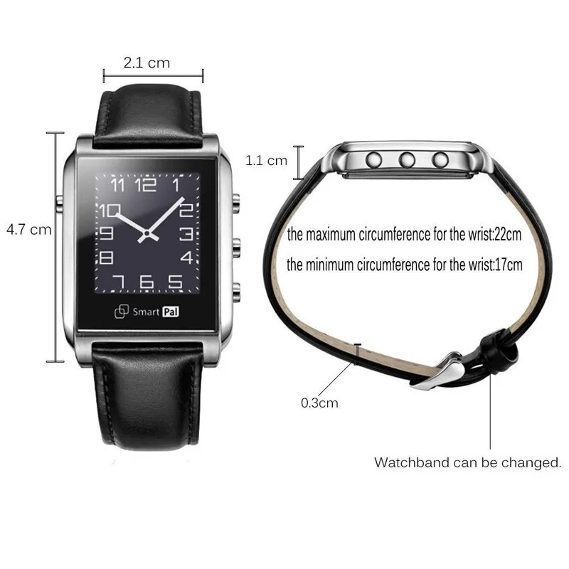 Stainless Bluetooth Smart Watch Smartwatch SmartPal G1 Waterproof Sync Phone Monitor Tracker for IOS Android