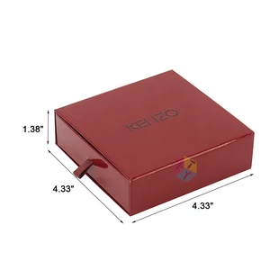 pretty red gift cardboard drawer box with pull tab
