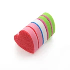 Red love shape non abrasive cleaning sponge scourer
