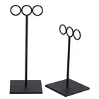 Modern Circular Black Metal Scarf & Jewelry Display Stand Holder(2 pieces/set)