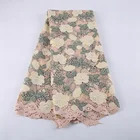 3d aso ebi flower water soluble big voile angel lace fabric for dress