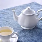 Royal Pure White Porcelain Tea Pot Set Customizable Bone China Coffee Cup Set
