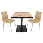 Dining table and chairs outdoor restaurant furniture wooden dining table with stainless steel table leg made in china