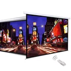 Pull Down Rear Projector Screen For India Market, Limit Switch 250 inch Motorized Vertical Projection Screen Vinyl