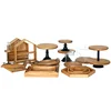 Luxury Rectangle Wooden Wholesale Wedding Cake Stand Fittings Tiered Afternoon Tea Cake Stand