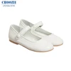 Choozii White Leather Kids Flat Ballerina Shoes Children Girls Fancy Party Mary Jane Shoes