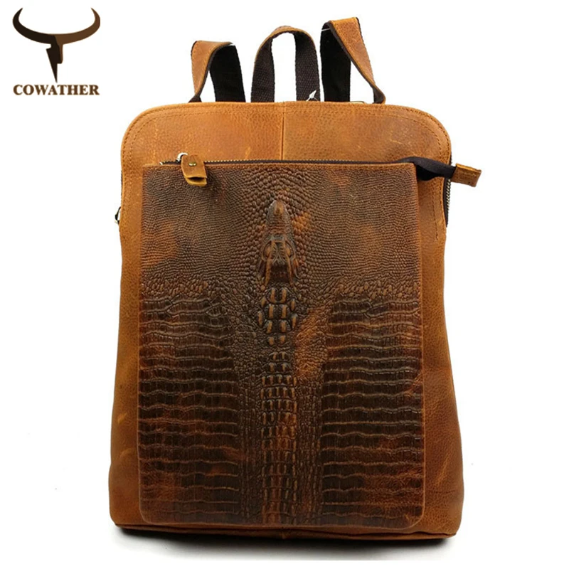 2015 women backpacks European and American style for teenage girls school backpack cow genuine leather female bag free shipping