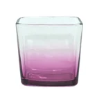 Haodexin cube glass candle holders 5.5oz square glass jars gradient colors rectangular glass