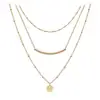 Dainty Layered Choker Necklaces Handmade Coin Tube Star Pearl Pendant Multilayer Adjustable Layering Chain Gold Necklaces Set