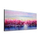 Decorative red tree flower hand painted oil painting on canvas wall abstract 3d