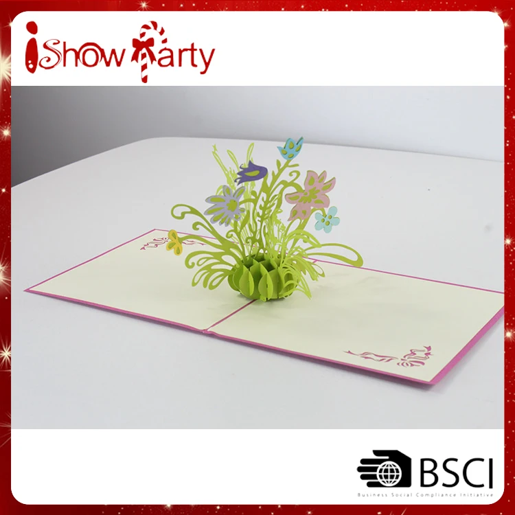 brand high quality 3d card pop up card happy new year greeting