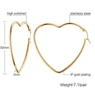 Rose Gold Earring Earring Manufacturer Fashion Steel Jewelry Rose Gold Color Round Heart Hoop Earring