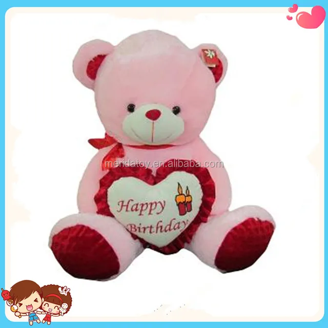 custom birthday gift cute pink teddy bear stuffed plush toys