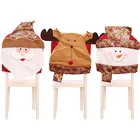 2019 new products gold santa claus reindeer snowman felt kitchen Christmas chair back covers